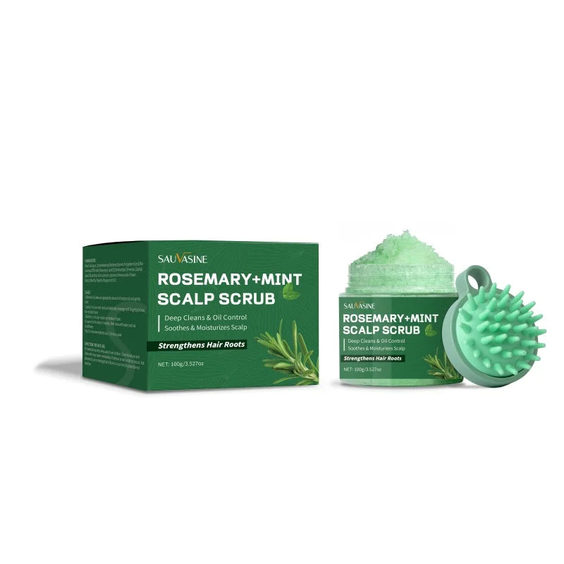 100g Rosemary Mint Scalp Scrub Deep Cleansing Refreshing Oil Control Rosemary Shampoo for Strengthens Hair Nourishing the Scalp