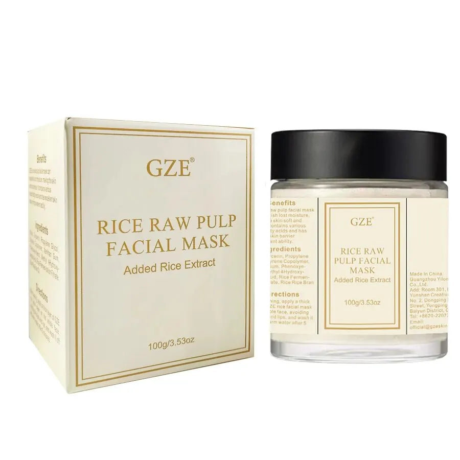 Moisturizing Rice Raw Pulp Face Mask with Rice Extract - Tightens Pores, Nourishes, and Hydrates Skin Facial Clay Mud Mask