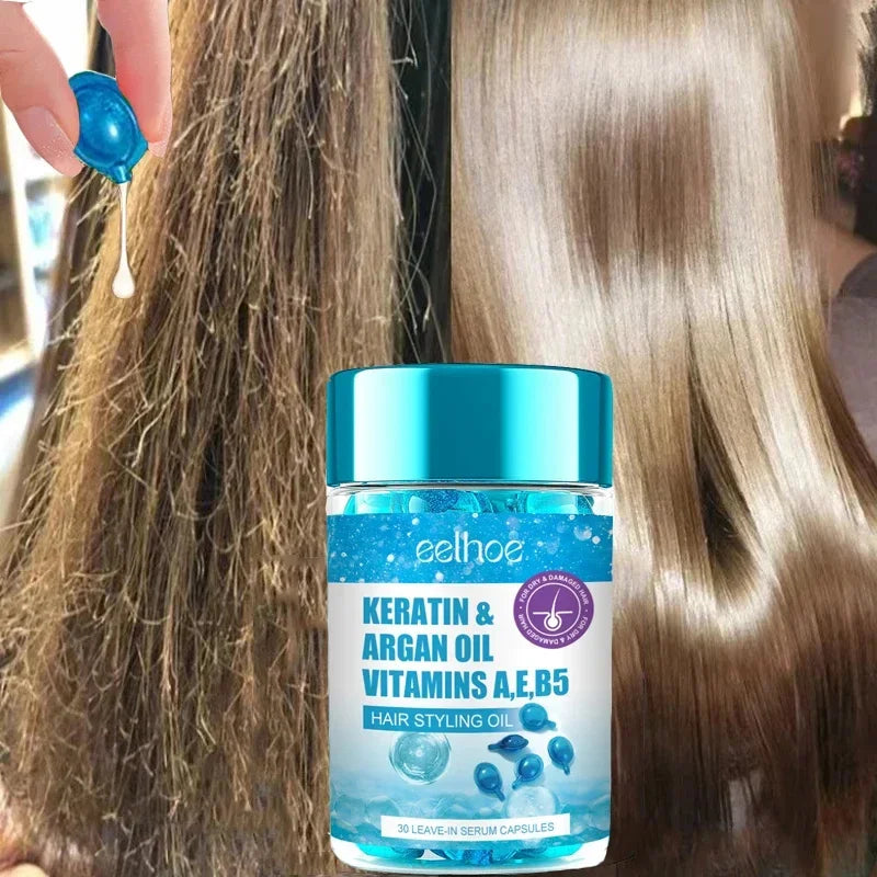 Magic Hair Vitamin Capsule Ulei de cheratină Restaurare rapidă Păr Moale Neted Strălucitor Hidratant Profunzime Încrețit Uscat Scalp Produse de îngrijire a părului