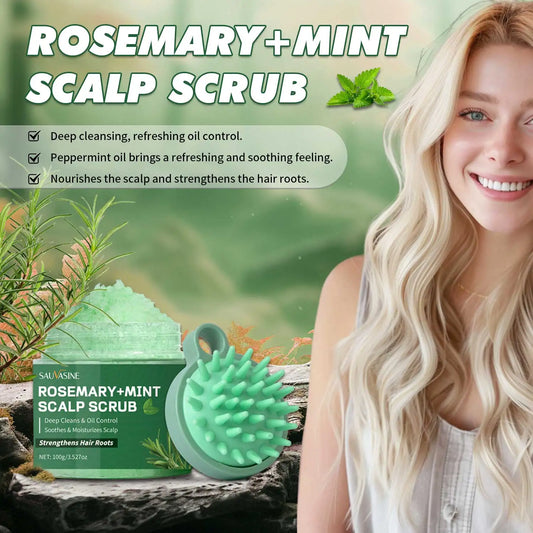 100 g Scrub pentru scalp cu mentă și rozmarin, curățăre profundă, control al uleiului, șampon cu rozmarin pentru întărirea părului, hrănind scalpul