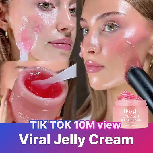 24h Glow &amp; Lifted Colagen Jelly Cream Niacinamidă și colagen hidrolizat întăresc bariera pielii și hidratează pielea